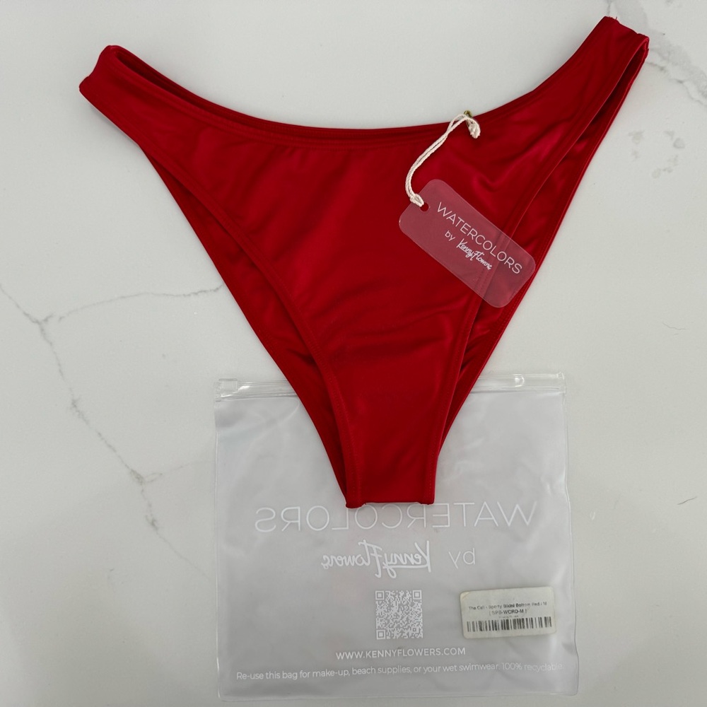 NWT - Kenny Flowers - The Cali - Swimsuit Bikini Bottom - Red - Size M